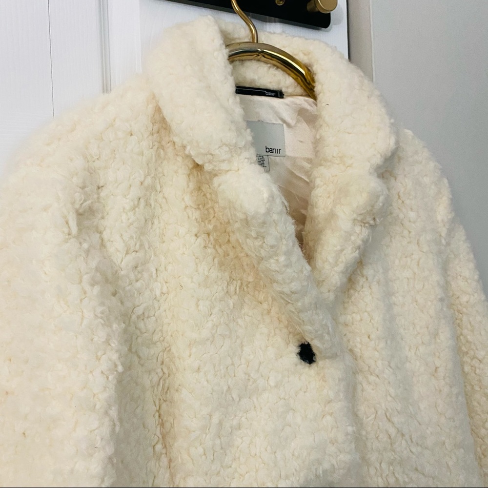 Cream/ Off white Faux-Fur Teddy Coat